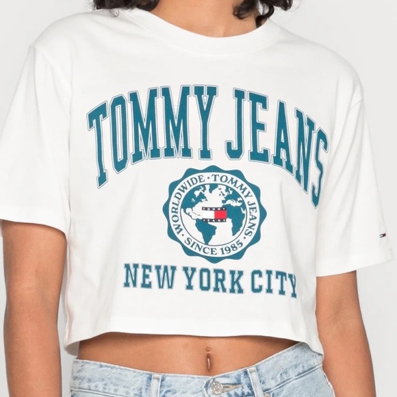 Tommy Hilfiger Tops - Tommy Hilfiger White Tee with Navy Logo